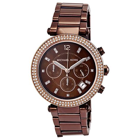 chocolate michael kors watch|michael kors parker chocolate dial.